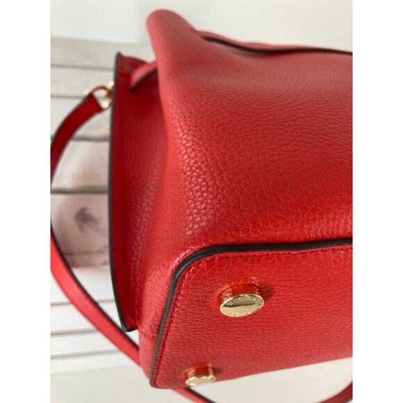 MICHAEL KORS LARGE RED PEBBLED LEATHER CROSSBODY BAG - Picture 10 of 15